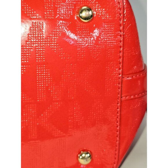 Michael Kors Women's Red Leather Jet Set Mirror Metallic Patent Tote Large 1794 - Picture 7 of 16